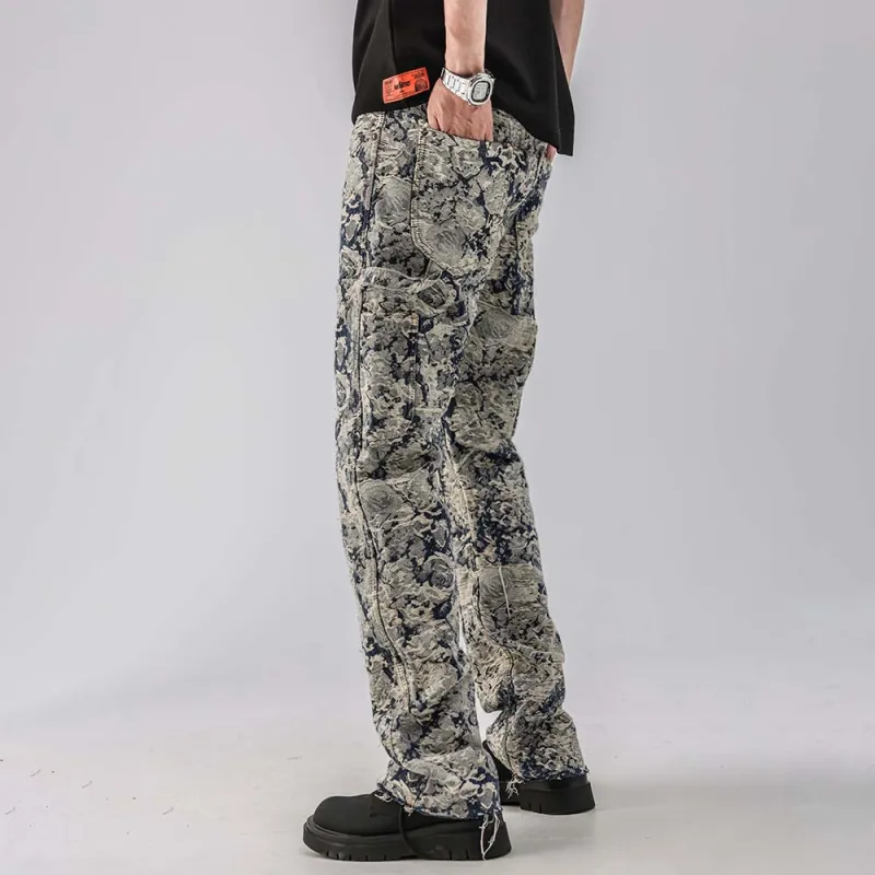 PAINT STAIN Jeans Unisex Jacquard Blue-15