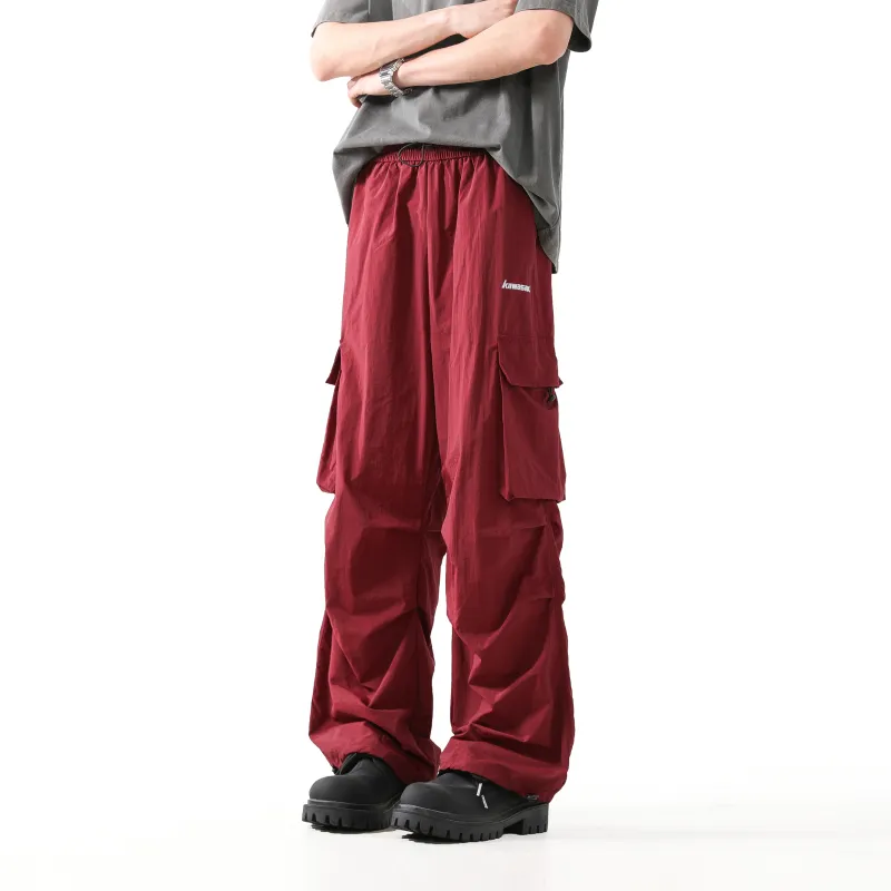 Kawasaki Cargo Pants Unisex Burgundy-5