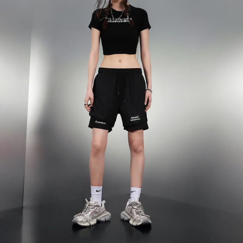 Kawasaki Casual Shorts Unisex Black-11