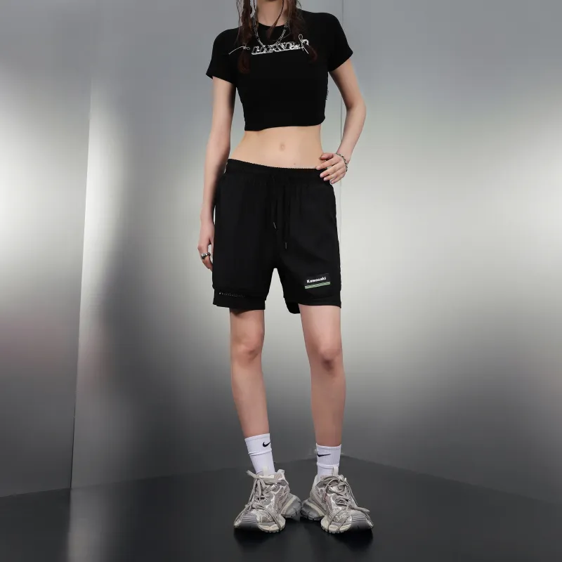 Kawasaki Casual Shorts Unisex Black-9