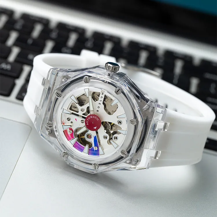 BOZLUN Long Voyage Collection Automatic Mechanical Movement Unisex White Dial-4