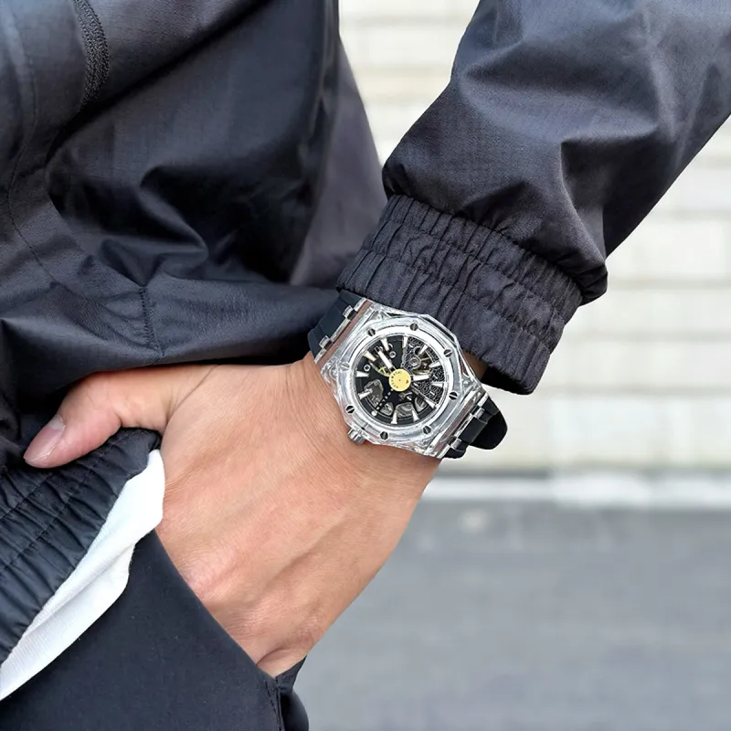 BOZLUN Long Voyage Collection Automatic Mechanical Movement Unisex White Dial-6
