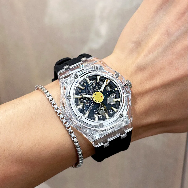 BOZLUN Long Voyage Collection Automatic Mechanical Movement Unisex White Dial-11