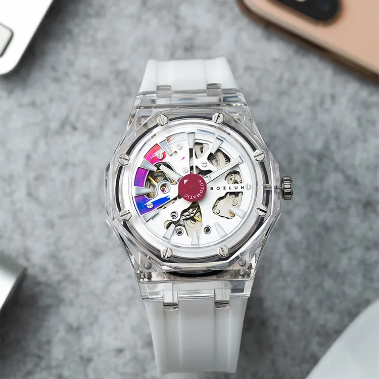 BOZLUN Long Voyage Collection Automatic Mechanical Movement Unisex White Dial-1