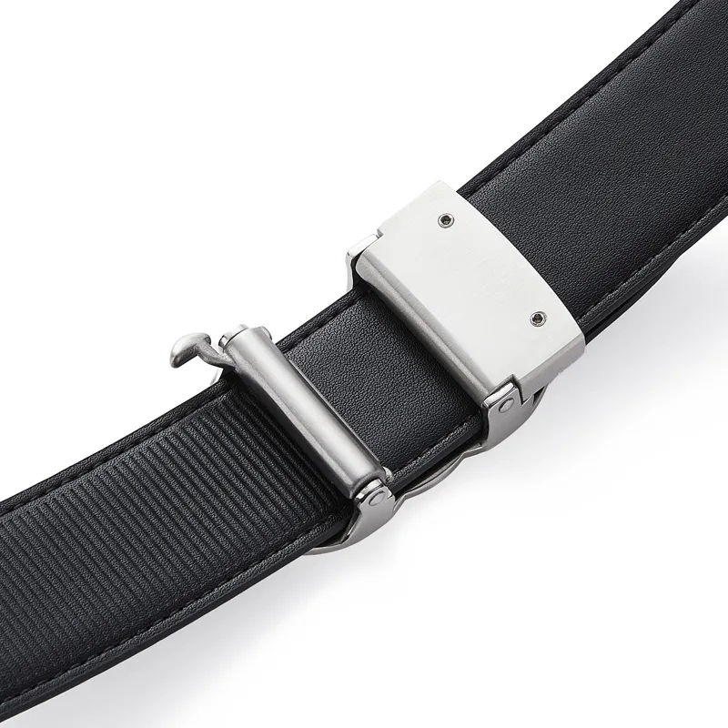 Jeccieziio Cow Microfiber Transferred Leather Automatic Buckle Belt Men's Width 3.5CM-3