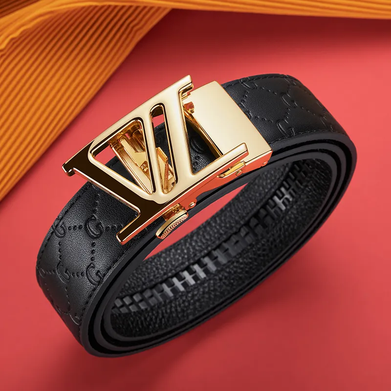 Jeccieziio Top Grain Cow Leather Belt Men's Gunmetal, Gold, Silver Width 3.5cm Gift Box Set-6