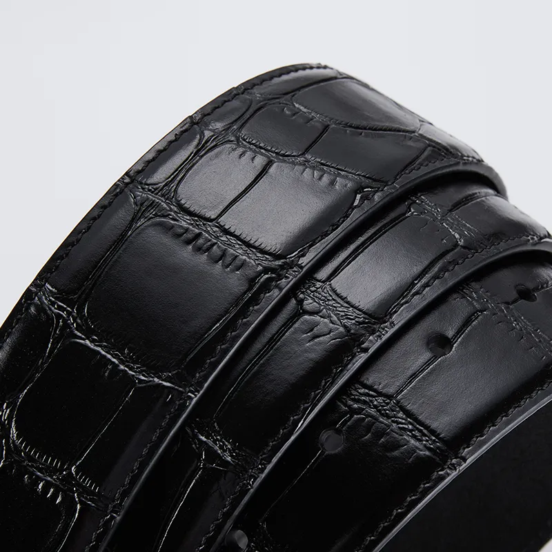 Jeccieziio Cow Leather Leather Belts Men's Black/Coffee Width: 3.8cm-3