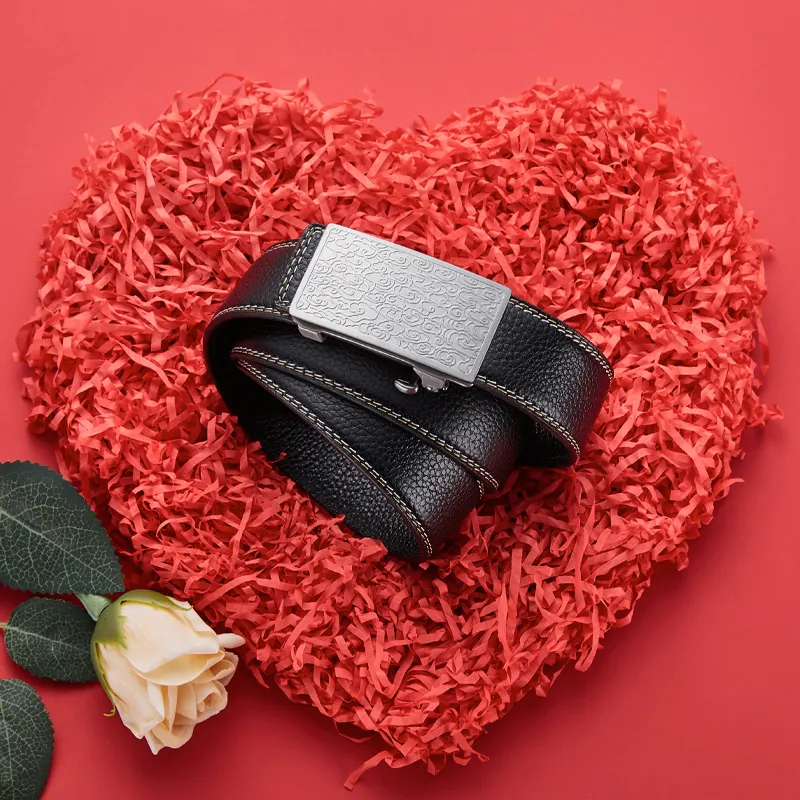 Jeccieziio Cow Leather Belts Men's Width 3.5cm-1