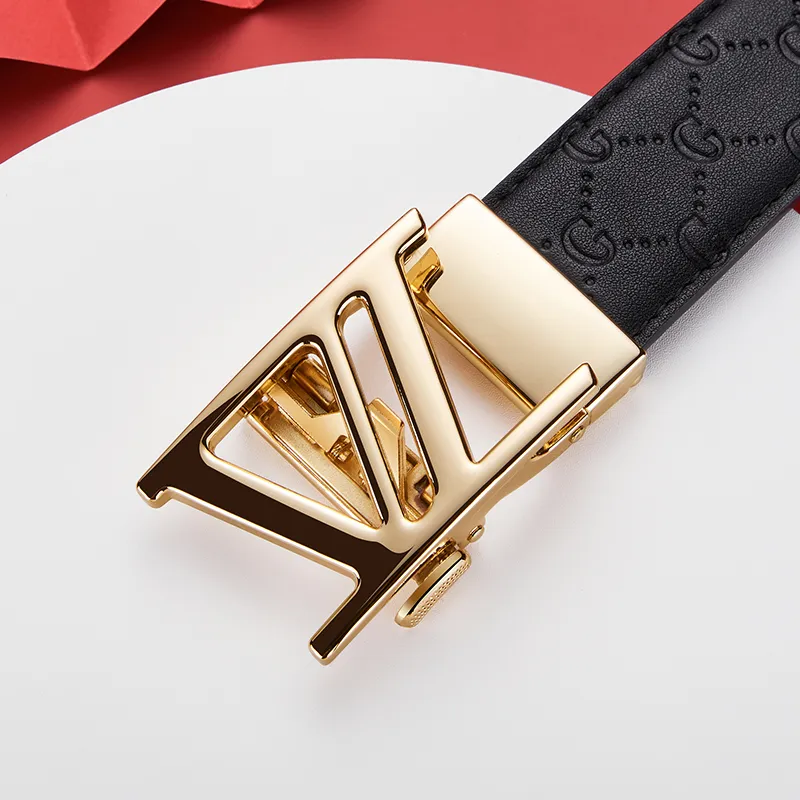 Jeccieziio Top Grain Cow Leather Belt Men's Gunmetal, Gold, Silver Width 3.5cm Gift Box Set-8