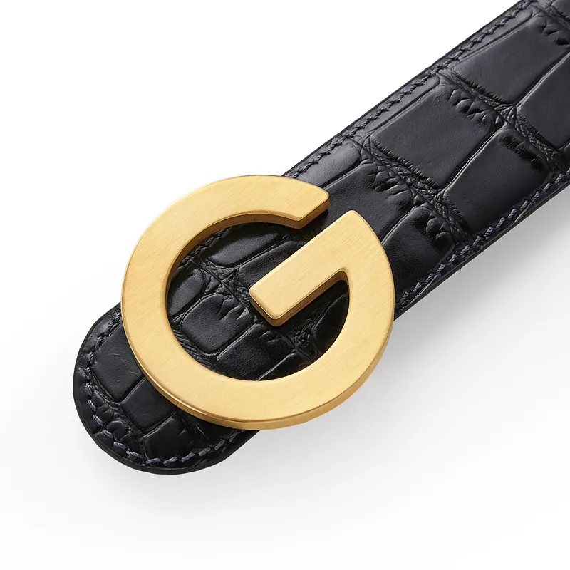 Jeccieziio Cow Leather Belts Men's Gold, Silver Width 3.5cm-5