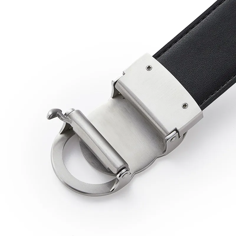 Jeccieziio Cow Microfiber Transferred Leather Automatic Buckle Belt Men's Width 3.5CM-5