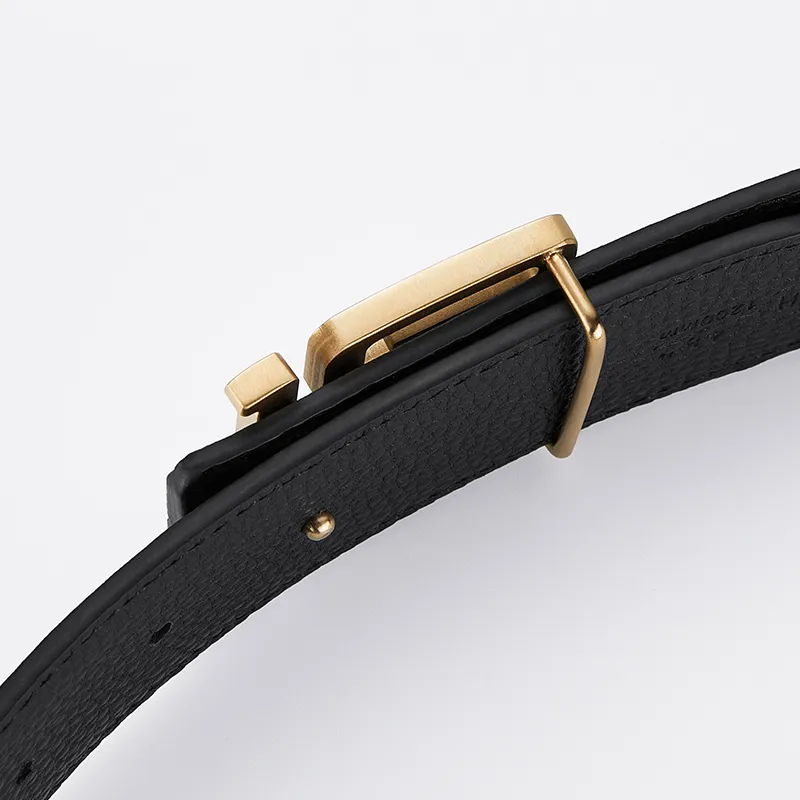 Jeccieziio Cow Leather Leather Belts Men's _Nsec Gold Silver Width: 3.8cm-6