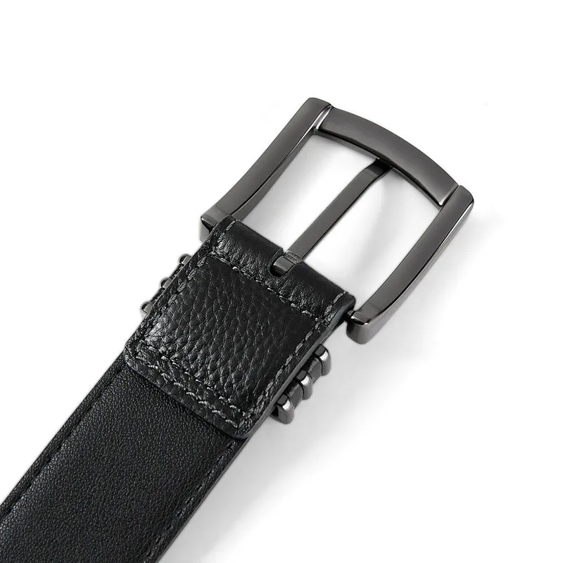 Jeccieziio Top Grain Cow Leather Belts Men's Width 3.8CM-4