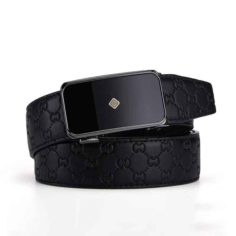 Jeccieziio Cow Leather Belts Men's Gunmetal, Gold, Silver Width 3.5cm-2