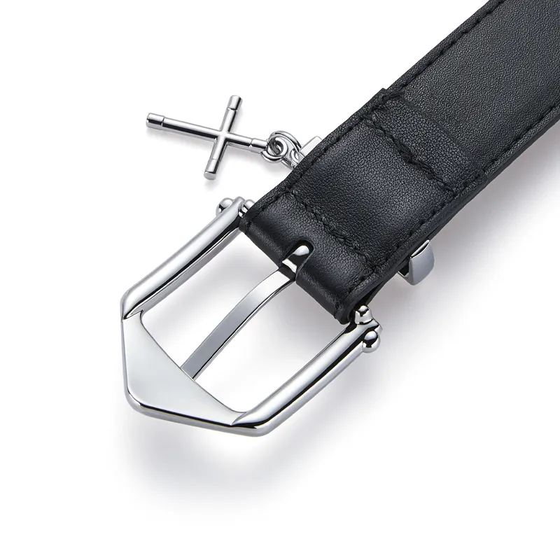 Jeccieziio Cow Leather Belts Women's Silver Width 3cm-4