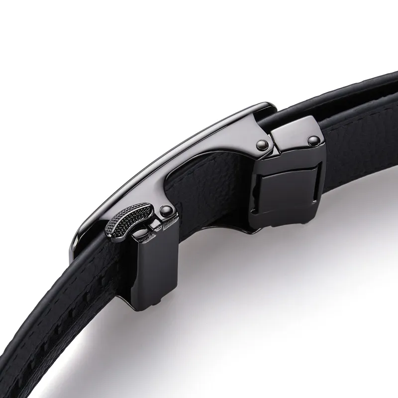 Jeccieziio Cow Leather Belts Men's Gunmetal, Gold, Silver Width 3.5cm-4