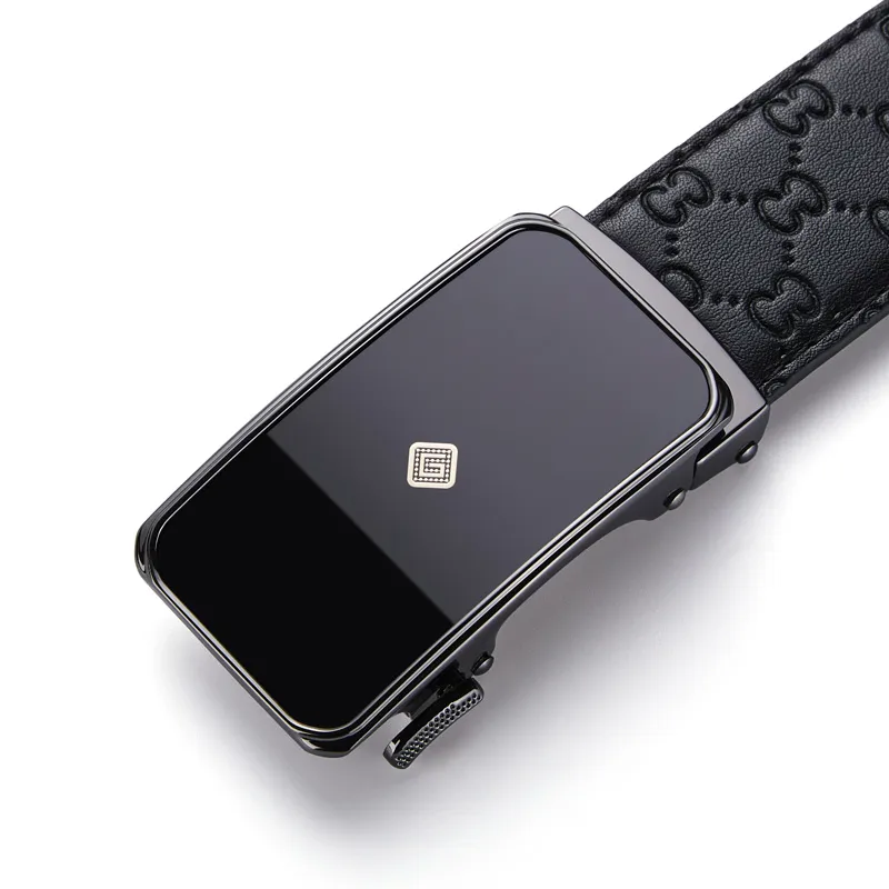 Jeccieziio Cow Leather Belts Men's Gunmetal, Gold, Silver Width 3.5cm-3