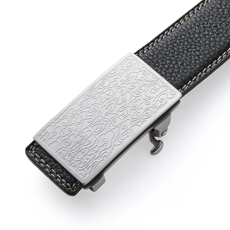 Jeccieziio Cow Leather Belts Men's Width 3.5cm-5