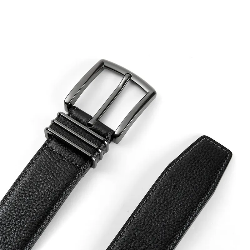 Jeccieziio Top Grain Cow Leather Belts Men's Width 3.8CM-5
