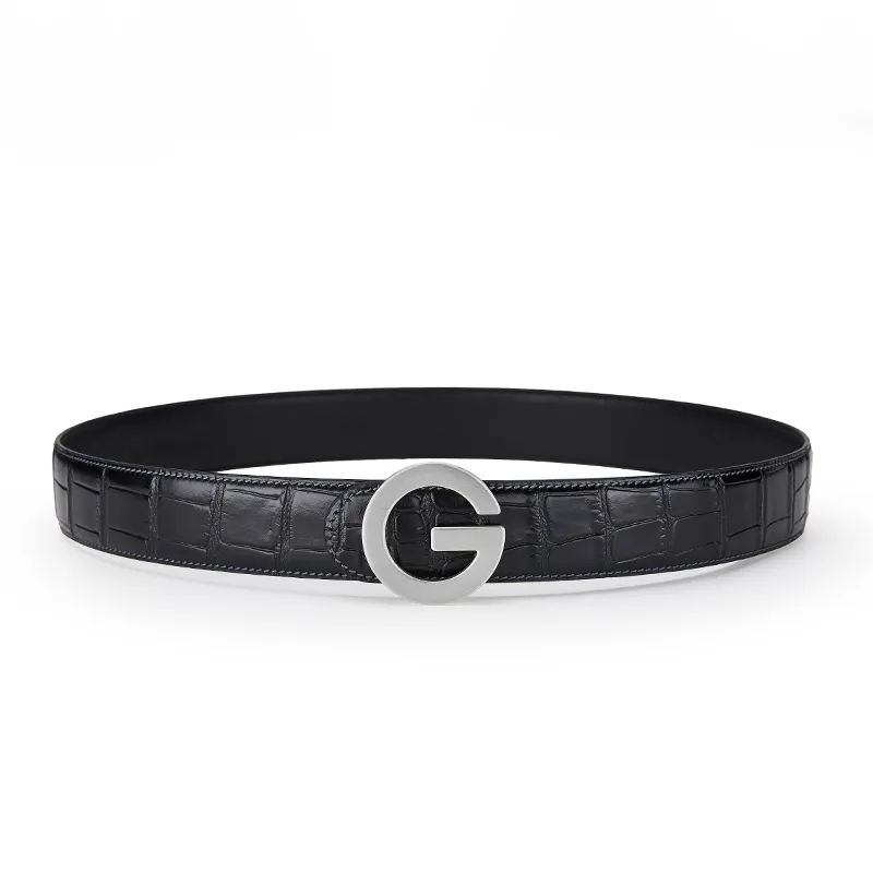 Jeccieziio Cow Leather Belts Men's Gold, Silver Width 3.5cm-11
