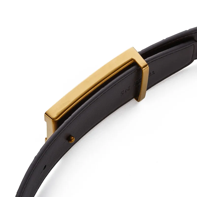 Jeccieziio Top Grain Cow Leather Belts Men's Width  3.8cm-5