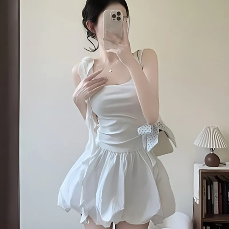 KKX Slip Dresses Women's White-4