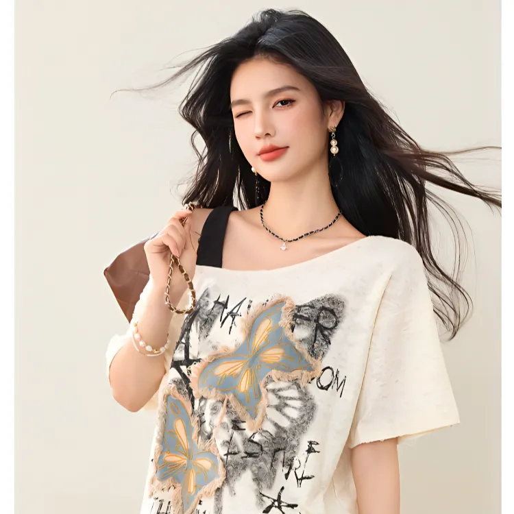 KKX Regular T Shirt Women's Beige-2