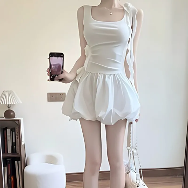 KKX Slip Dresses Women's White-3