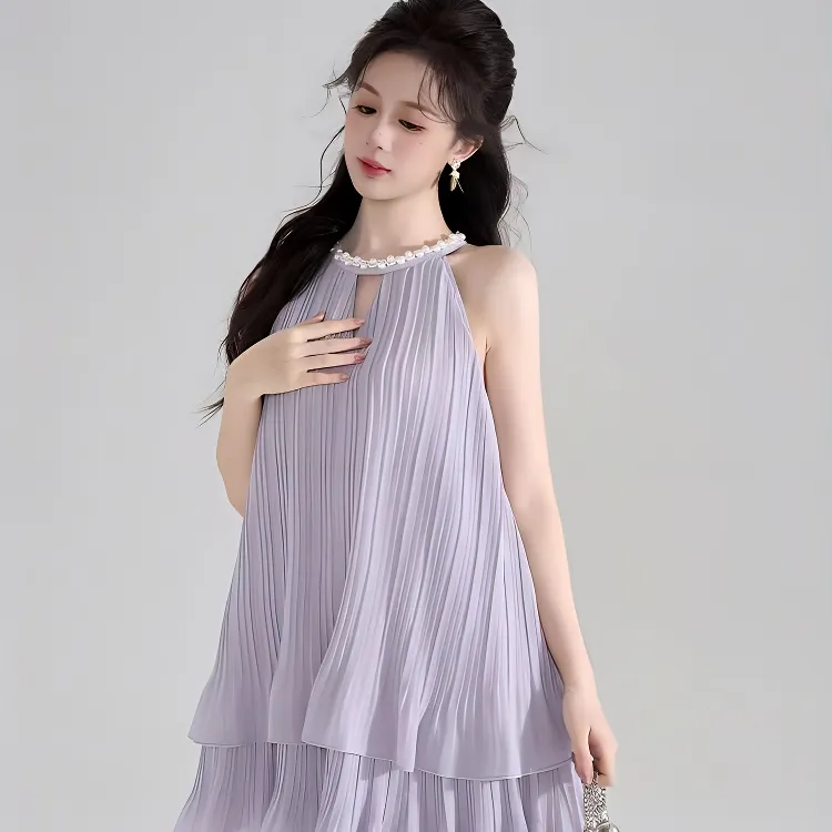 KKX Sleeveless Dresses Women's Purple-2