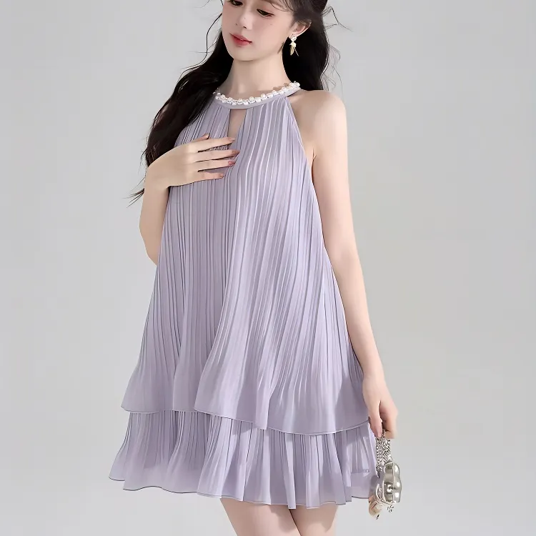 KKX Sleeveless Dresses Women's Purple-3