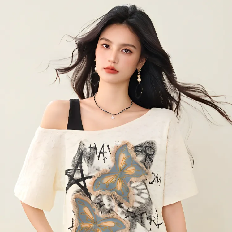 KKX Regular T Shirt Women's Beige-3