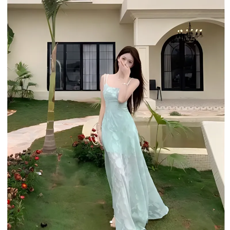 KKX Slip Dresses Women's Mint Green Dress-4