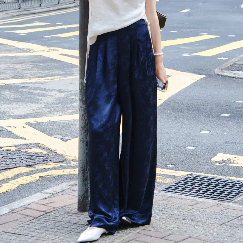 MEIYANG Casual Pants Women's Navy Blue-1