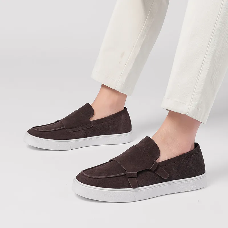 JASONSTAR Loafers Men Dark Brown/Camel-2