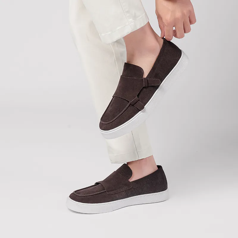 JASONSTAR Loafers Men Dark Brown/Camel-5
