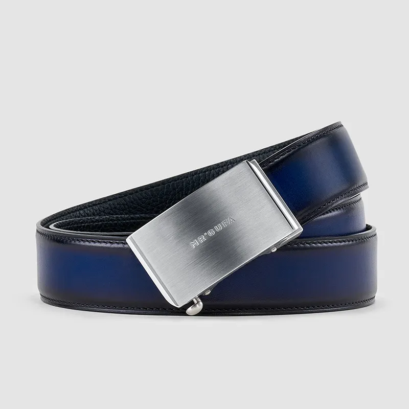 MR'GUFA Stainless Steel Automatic Buckle Genuine Leather Leather Belts Men's 3.5cm-8