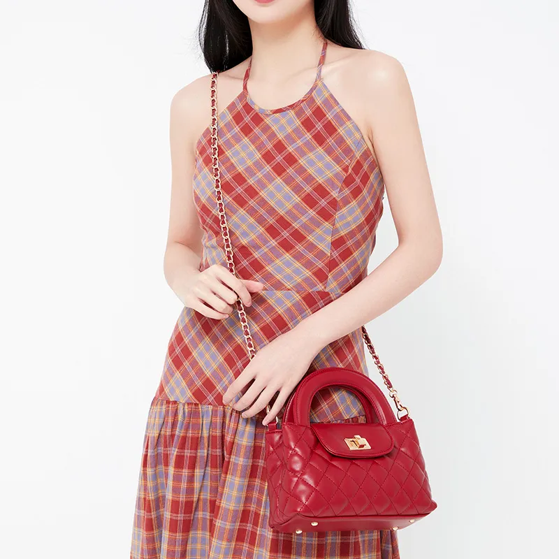 JANE KLAIN PU Small Square Bag Handbags Regular Women's Black/Red-1