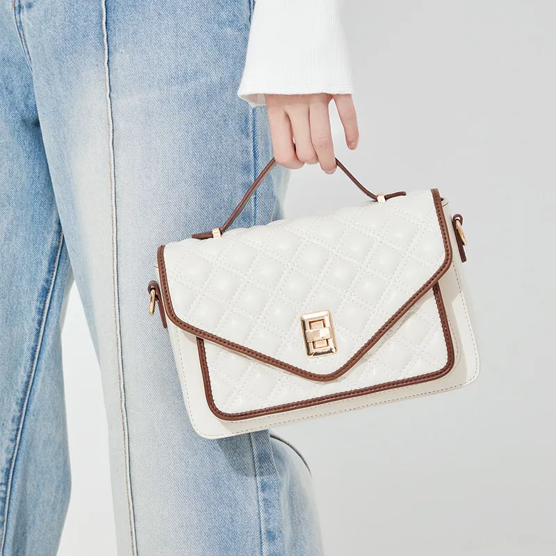 JANE KLAIN Synthetic Leather Handbag, Shoulder Bag, Crossbody Bag Women's White/Black-1