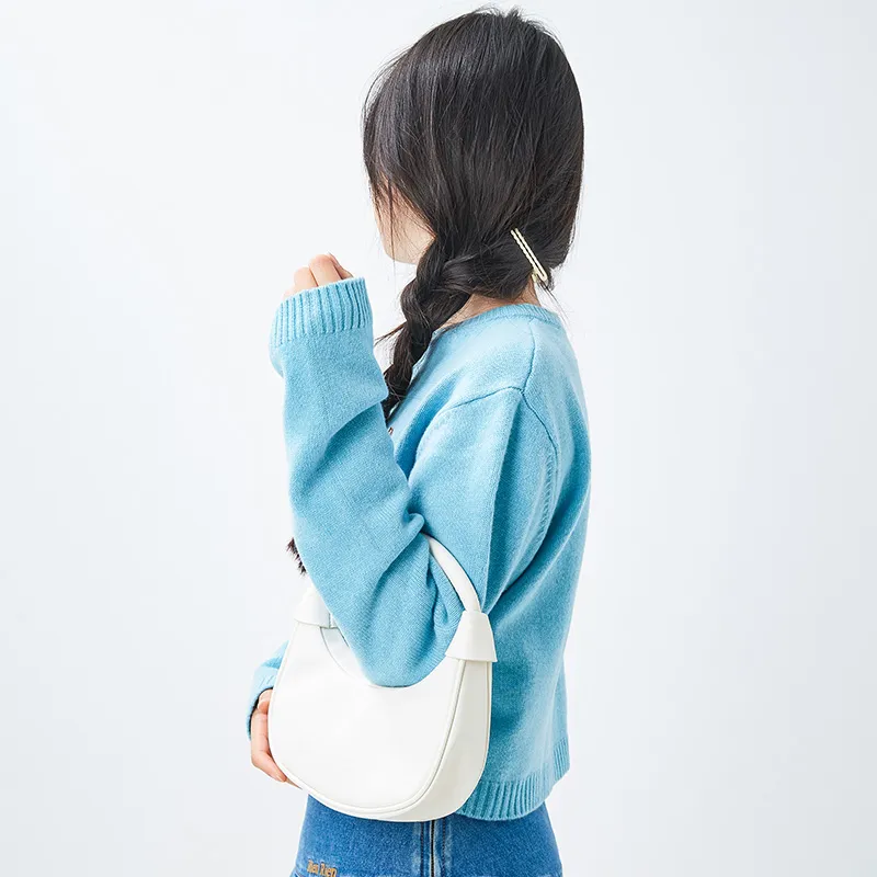 JANE KLAIN Synthetic Leather Crescent Bag Handbag Regular Women's White/Black-1