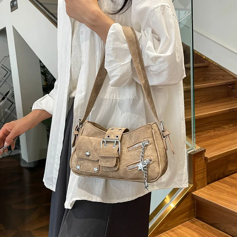 JANE KLAIN Synthetic Leather Shoulder Bag Regular Women's Light Blue/Dark Blue/Khaki/Ecru-13