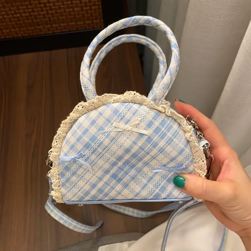 JANE KLAIN Denim Crossbody Bag Mini Women's Light Blue-4