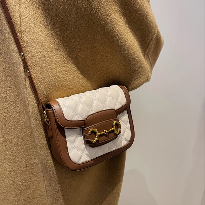 JANE KLAIN Synthetic Leather Shoulder Bag Crossbody Bag Regular Women's White/Brown-9
