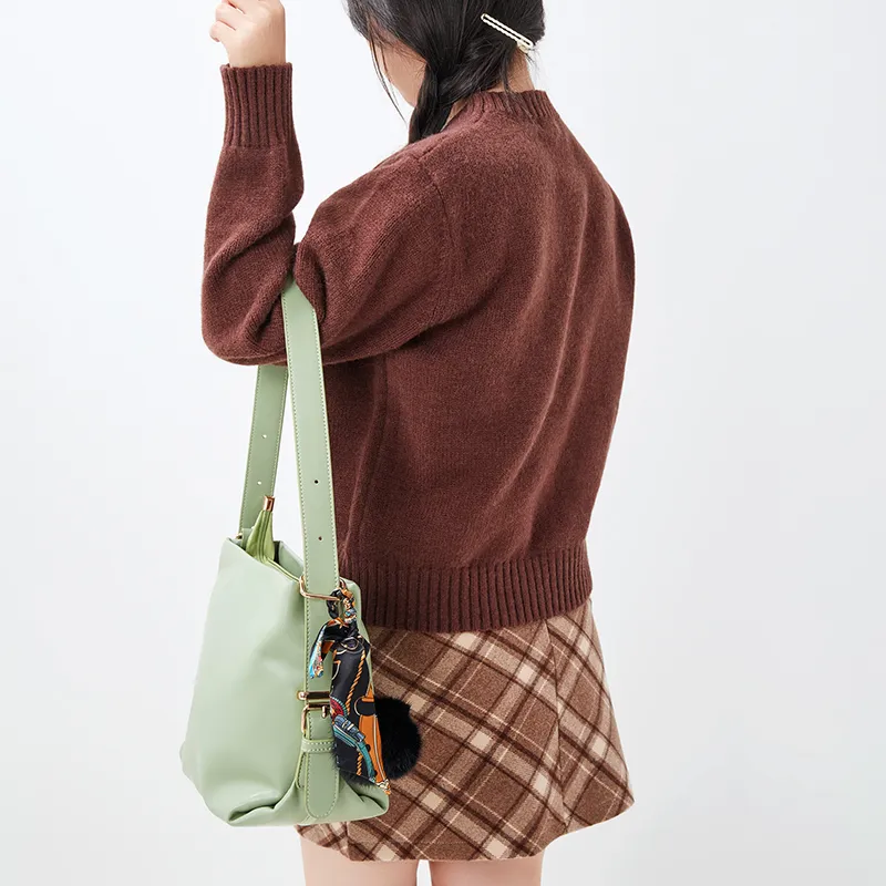 JANE KLAIN Synthetic Leather Portable One Shoulder Crossbody Women's Bag Women's Black/Green/Brown-4