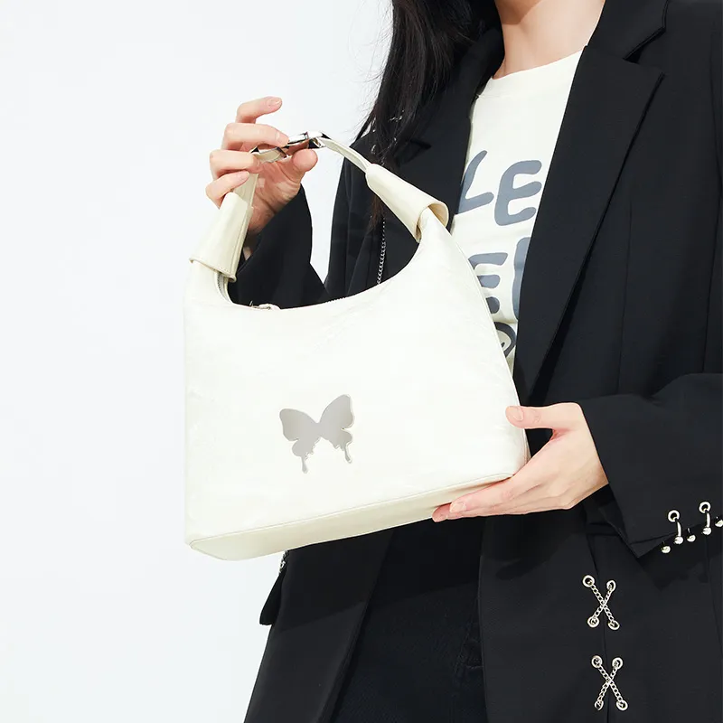 JANE KLAIN Synthetic Leather Shoulder Bag, Crossbody Bag, Handbag Regular Women's White/Black/Brown-4