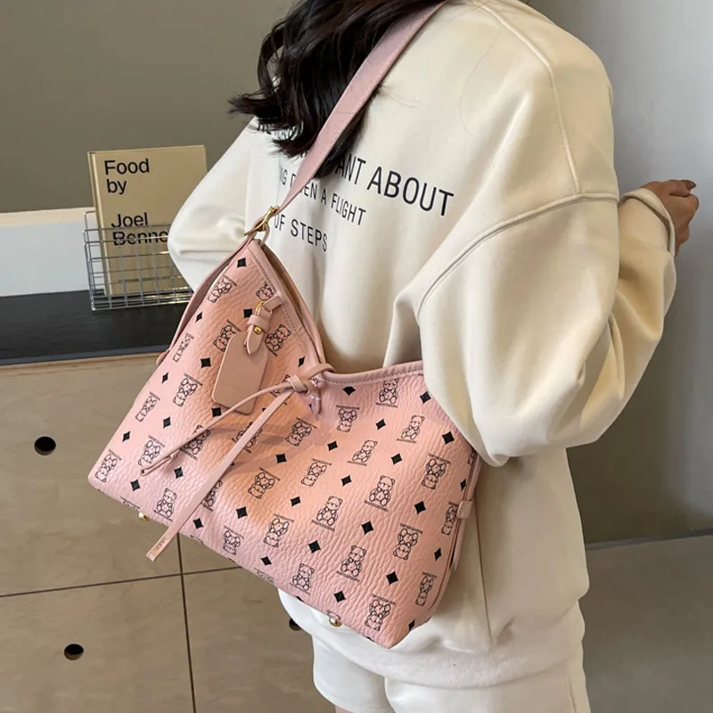 JANE KLAIN Synthetic Leather Shoulder Bag Regular Women's Light Brown/Pink/Black/Ecru-8