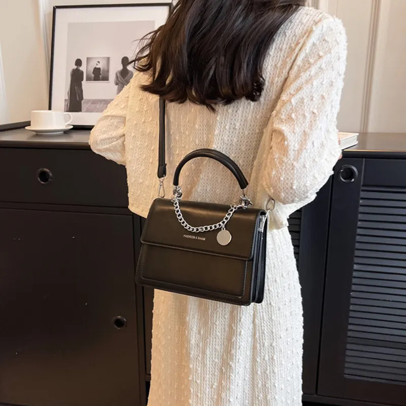 JANE KLAIN PU Small Square Bag Crossbody Handbag Regular Women's White/Black-13