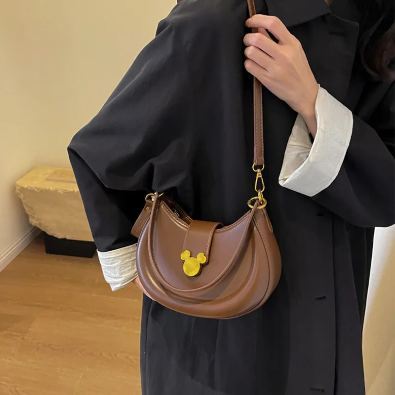 JANE KLAIN PU Saddle Bag Shoulder Bag Crossbody Bag Handbag Regular Women's Black/Brown-7