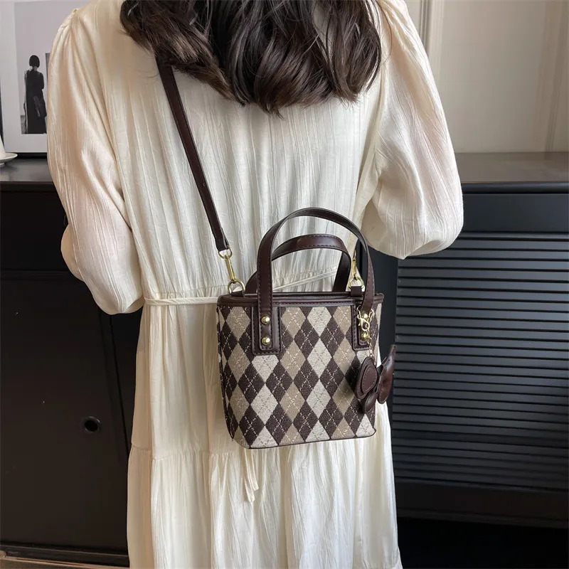 JANE KLAIN Synthetic Leather + Fabric Crossbody Bag Small Size Women's Multicolor-4