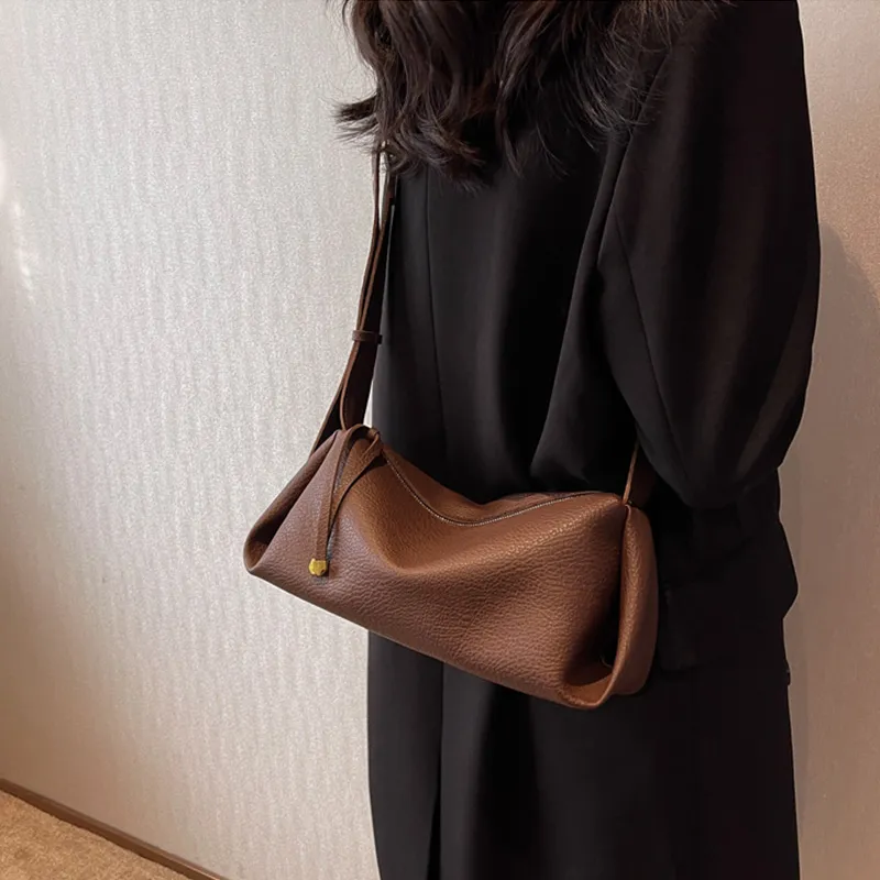 JANE KLAIN Synthetic Leather Shoulder Bag Women's White/Coffee/Black-7