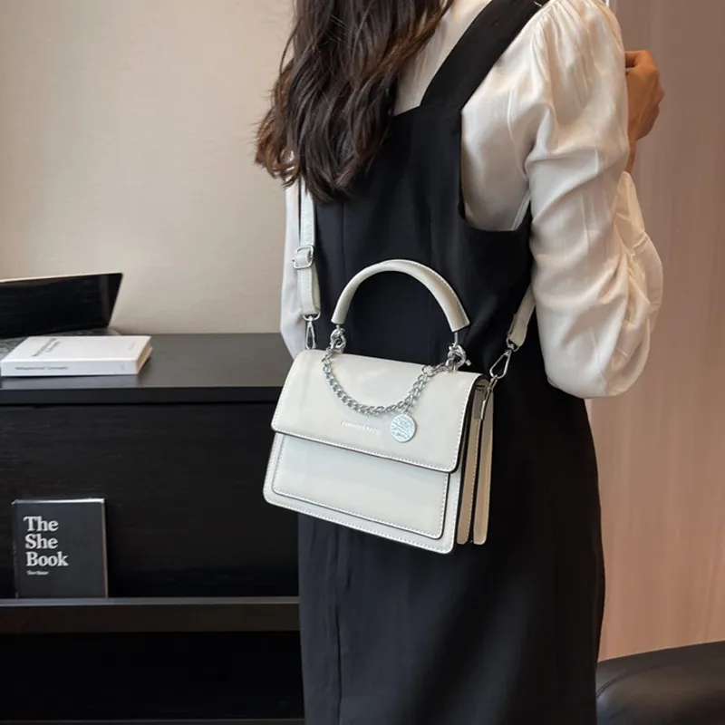 JANE KLAIN PU Small Square Bag Crossbody Handbag Regular Women's White/Black-2